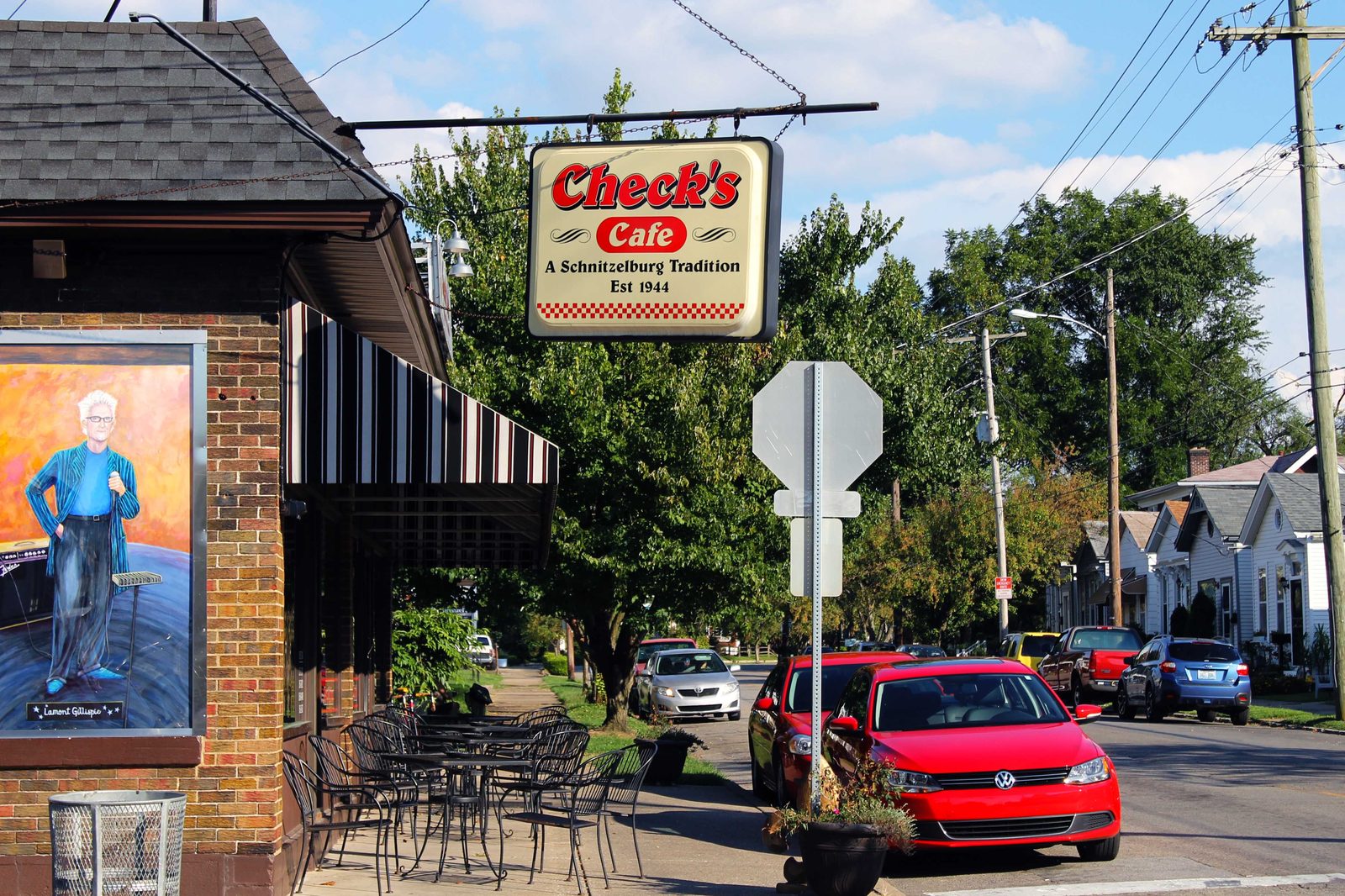 Check's Cafe exterior sign in Germantown, Louisville KY